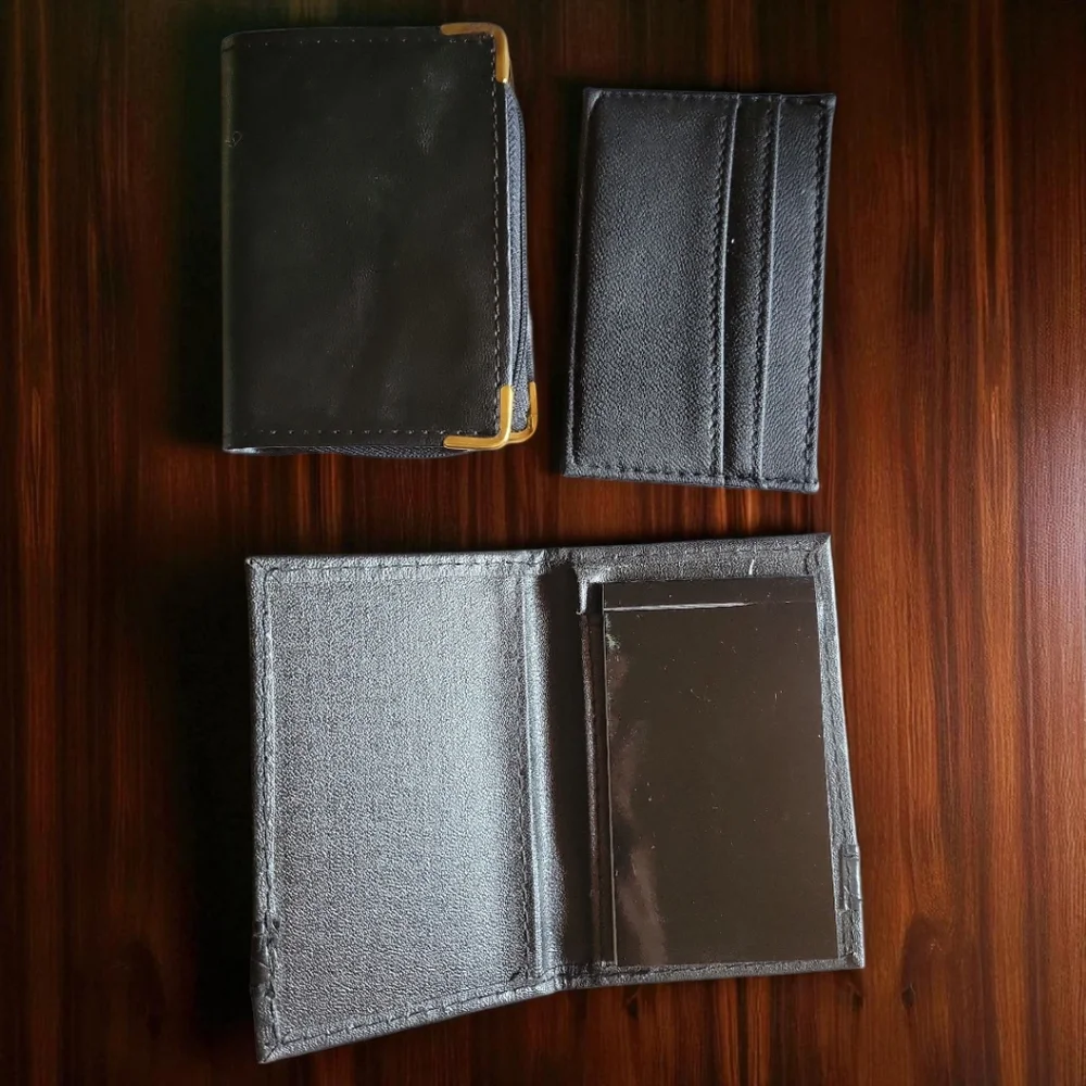 Vtg 3 Black ID Credit Card Note Pad Zipper Driver License Business Organizers - Picture 5 of 7